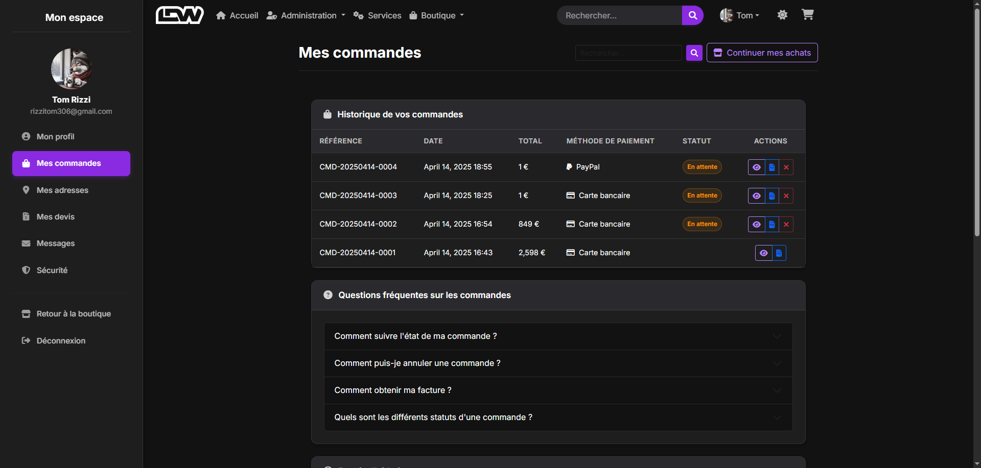 Interface boutique e-commerce7